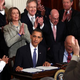 President Barack Obama is applauded after signing the Affordable Care Act on March 23, 2010, in the East Room of the White House.
Win McNamee/Getty Images